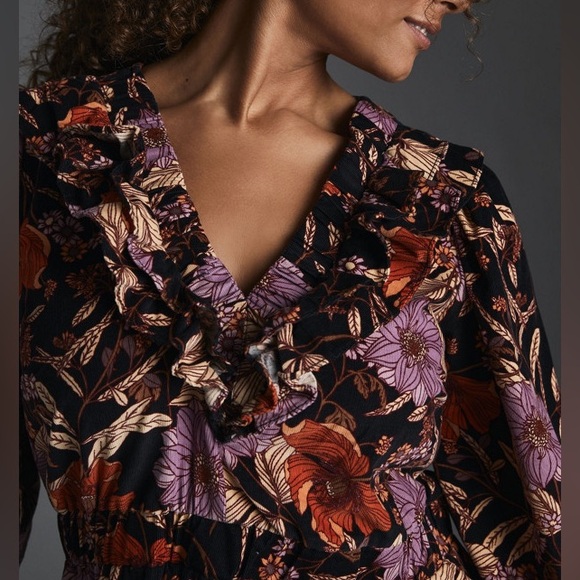 Anthropologie Pilcro Tiered Corduroy Dress - Picture 9 of 10